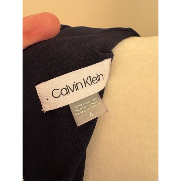 Calvin Klein NWT Tulip Sheath Knee Length Career Cocktail Dress Navy Blue Size 6 - Picture 9 of 15